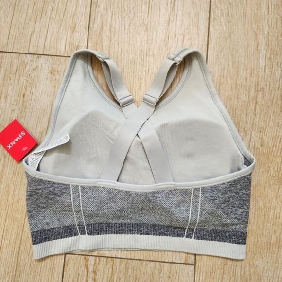 Spanx Seamless Sculpt Sports Bra Size Large Spacedye Cloudy Grey NWT - Picture 9 of 10